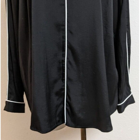 Women's UNIVERSAL STANDARD Black Viscose/Spandex Long Sleeve Blouse M/18-20 - Picture 16 of 16